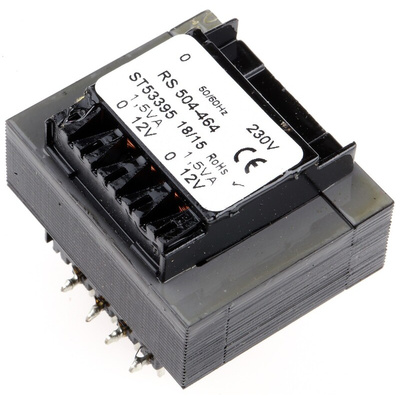 RS PRO 12V ac 2 Output Through Hole PCB Transformer, 3VA