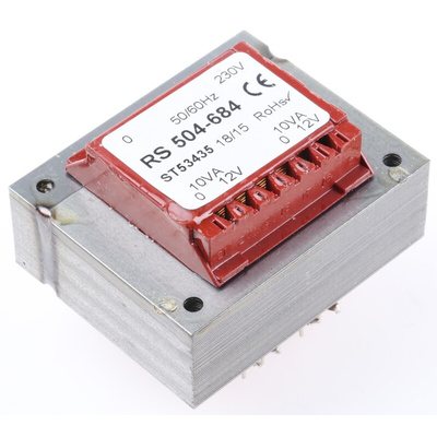 RS PRO 12V ac 2 Output Through Hole PCB Transformer, 20VA