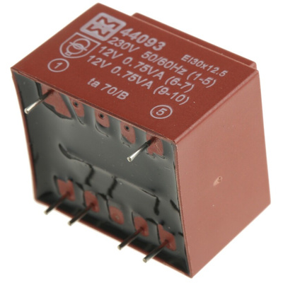 Myrra 12V ac 2 Output Through Hole PCB Transformer, 1.5VA
