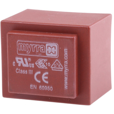 Myrra 2 x 12V ac 2 Output Through Hole PCB Transformer, 2VA