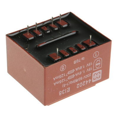 Myrra 15V ac 2 Output Through Hole PCB Transformer, 3.2VA
