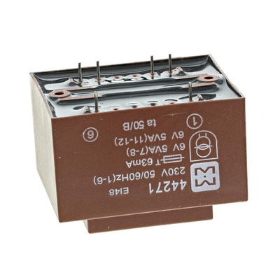 Myrra 6V ac 2 Output Through Hole PCB Transformer, 10VA
