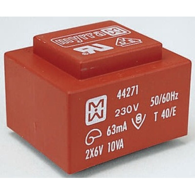 Myrra 9V ac 2 Output Through Hole PCB Transformer, 10VA