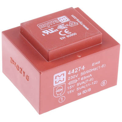 Myrra 15V ac Through Hole PCB Transformer, 10VA