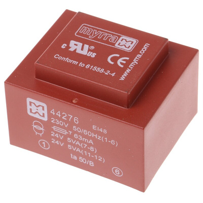 Myrra 24V ac 2 Output Through Hole PCB Transformer, 10VA