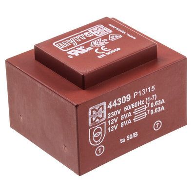 Myrra 12V ac 2 Output Through Hole PCB Transformer, 16VA