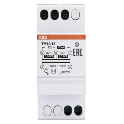 ABB 10W Bell Transformer, CE, 230V Primary, 4 → 12V ac Secondary
