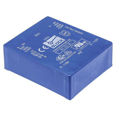 Block 9V ac 2 Output Through Hole PCB Transformer, 10VA