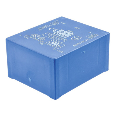 Block 15V ac 2 Output Through Hole PCB Transformer, 30VA