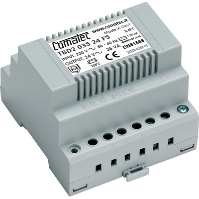 Comatec 35VA DIN Rail Transformer, 230V ac Primary, 24V ac Secondary