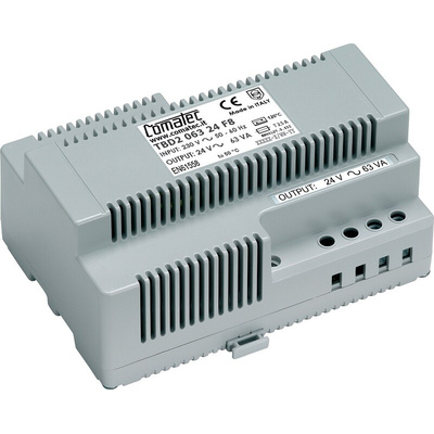 Comatec 63VA DIN Rail Transformer, 230V ac Primary, 24V ac Secondary