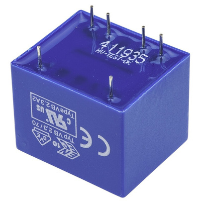 Block 6V ac 2 Output Through Hole PCB Transformer, 2.3VA