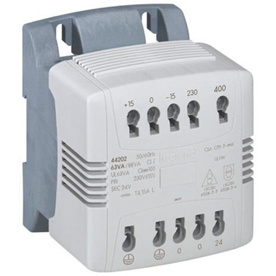 Legrand 24VA DIN Rail Transformer, 215V ac, 230V ac, 245V ac, 385V ac, 400V ac, 415V ac Primary, 24V ac Secondary