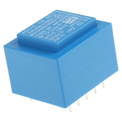 Block 6V ac 2 Output Through Hole PCB Transformer, 1.5VA