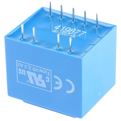 Block 9V ac 2 Output Through Hole PCB Transformer, 2.3VA