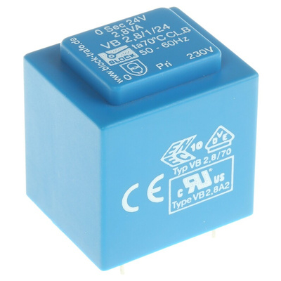 Block 24V ac 1 Output Through Hole PCB Transformer, 2.8VA