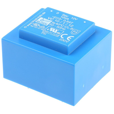 Block 12V ac 1 Output Through Hole PCB Transformer, 10VA