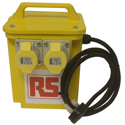 RS PRO 3.3kVA Site Transformer, 230V ac Primary, 110 (55V Secondary, 2 x 16A O/P