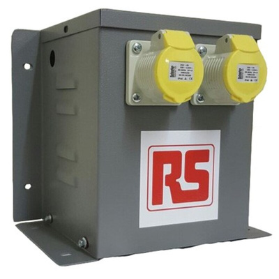 RS PRO 3.3kVA Site Transformer, 230V ac Primary, 110 (55V Secondary, 2 x 16A O/P