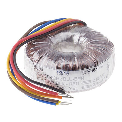 RS PRO 230V ac, 2 x 35V ac Toroidal Transformer, 500VA 2 Output