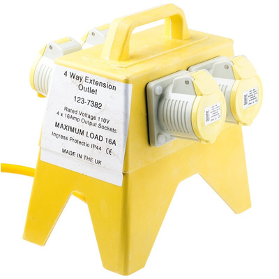 RS PRO Splitter Box, 110 (55-0-55)V Primary, 4 x 110V Secondary