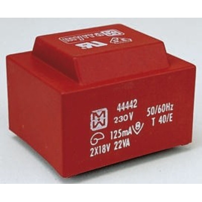 Myrra 15V ac 2 Output Through Hole PCB Transformer, 22VA