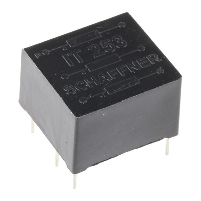 Schaffner Through Hole Pulse Transformer 1:1:1 Turns Ratio, 1.1mH Prim. Inductance