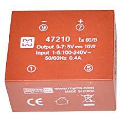 Myrra 5V dc 1 Output PCB Mount PCB Transformer, 10W