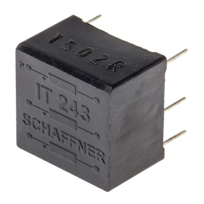 Schaffner Through Hole Pulse Transformer 1:1:1 Turns Ratio, 2.5mH Prim. Inductance