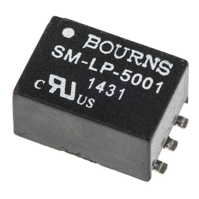 Bourns Surface Mount Pulse Transformer 1:1 Turns Ratio, 3.8H Prim. Inductance, 115Ω Prim. Resistance