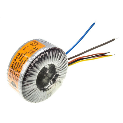 Nuvotem Talema 230V ac, 2 x 12V ac Toroidal Transformer, 120VA 2 Output