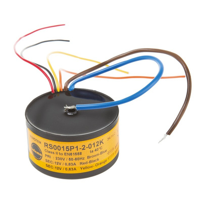 Nuvotem Talema 230V ac, 2 x 12V ac Toroidal Transformer, 15VA 2 Output