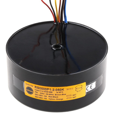 Nuvotem Talema 230V ac, 2 x 50V ac Toroidal Transformer, 500VA 2 Output