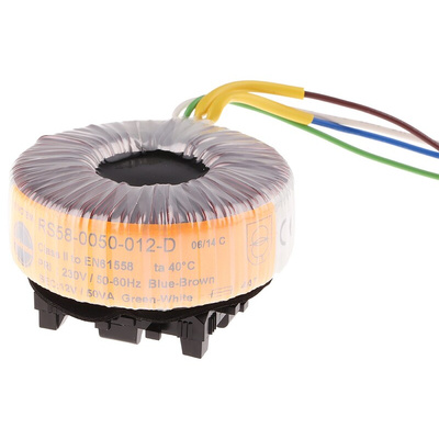 Nuvotem Talema 230V ac, 12V ac Toroidal Transformer, 50VA 1 Output