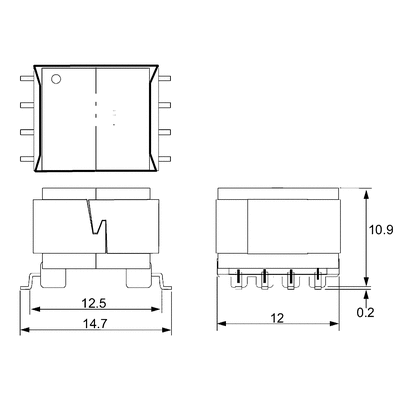 OEP Surface Mount Pulse Transformer 1:1 Turns Ratio, 3mH Prim. Inductance, 0.36Ω Prim. Resistance