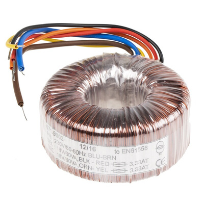 RS PRO 230V ac, 2 x 18V ac Toroidal Transformer, 120VA 2 Output