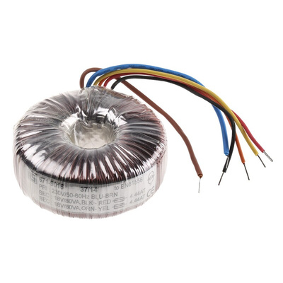 RS PRO 230V ac, 2 x 18V ac Toroidal Transformer, 160VA 2 Output