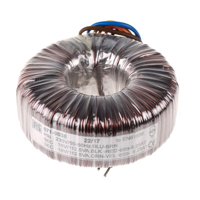 RS PRO 230V ac, 2 x 18V ac Toroidal Transformer, 225VA 2 Output