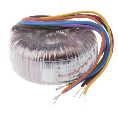 RS PRO 115 V ac, 230 V ac, 2 x 18V ac Toroidal Transformer, 30VA 2 Output