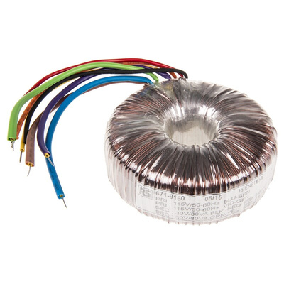 RS PRO 115 V ac, 230 V ac, 2 x 30V ac Toroidal Transformer, 160VA 2 Output