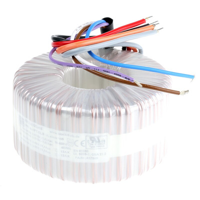 Block 115 V ac, 230 V ac, 2 x 18V ac Toroidal Transformer, 400VA 2 Output