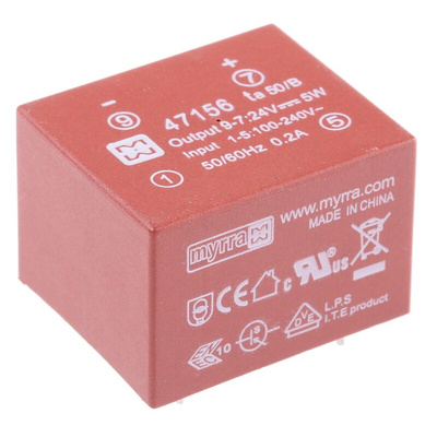 1 Output 5W SMPS Transformer, 85 → 265 V ac, 85 → 370 V dc, 24V dc