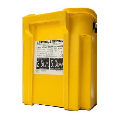 Carroll & Meynell Single Phase 2.5kVA Site Transformer, 230V ac Primary, ±55V ac Secondary, 1 x 32 A, 2 x 16 A O/P