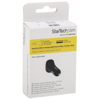 StarTech.com Car Charger, 12 → 24V dc Input, 5V dc Output, 2.4A