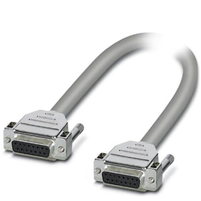 Phoenix Contact D-Sub 15-Pin to D-Sub 15-Pin Female Cable & Connector, 25 V ac, 60 V dc