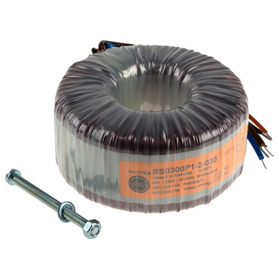 Nuvotem Talema 230V ac, 2 x 30V ac Toroidal Transformer, 300VA 2 Output