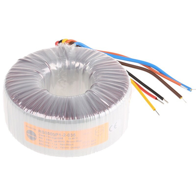 Nuvotem Talema 230V ac, 2 x 35V ac Toroidal Transformer, 500VA 2 Output