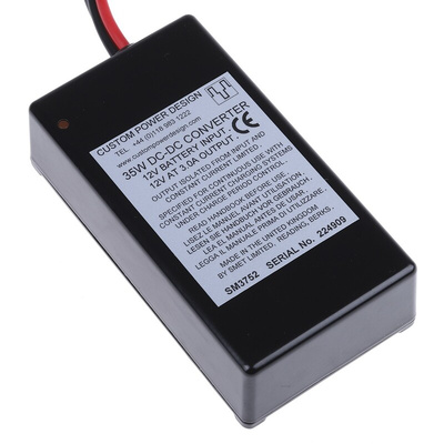 Custom Power Design Laptop Car Charger, 12V dc Input, 12V dc Output Plug In, 3A