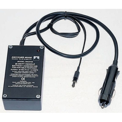 Custom Power Design Laptop Car Charger, 12V dc Input, 15V dc Output Plug In, 2.4A