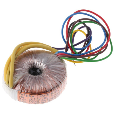 Nuvotem Talema 115 V ac, 230 V ac, 2 x 7V ac Toroidal Transformer, 5VA 2 Output